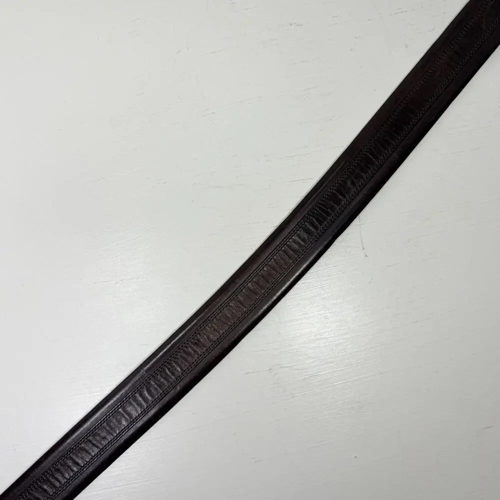 Mezlan Dress Belt 38 Brown Leather Silver Buckle 1-3/8